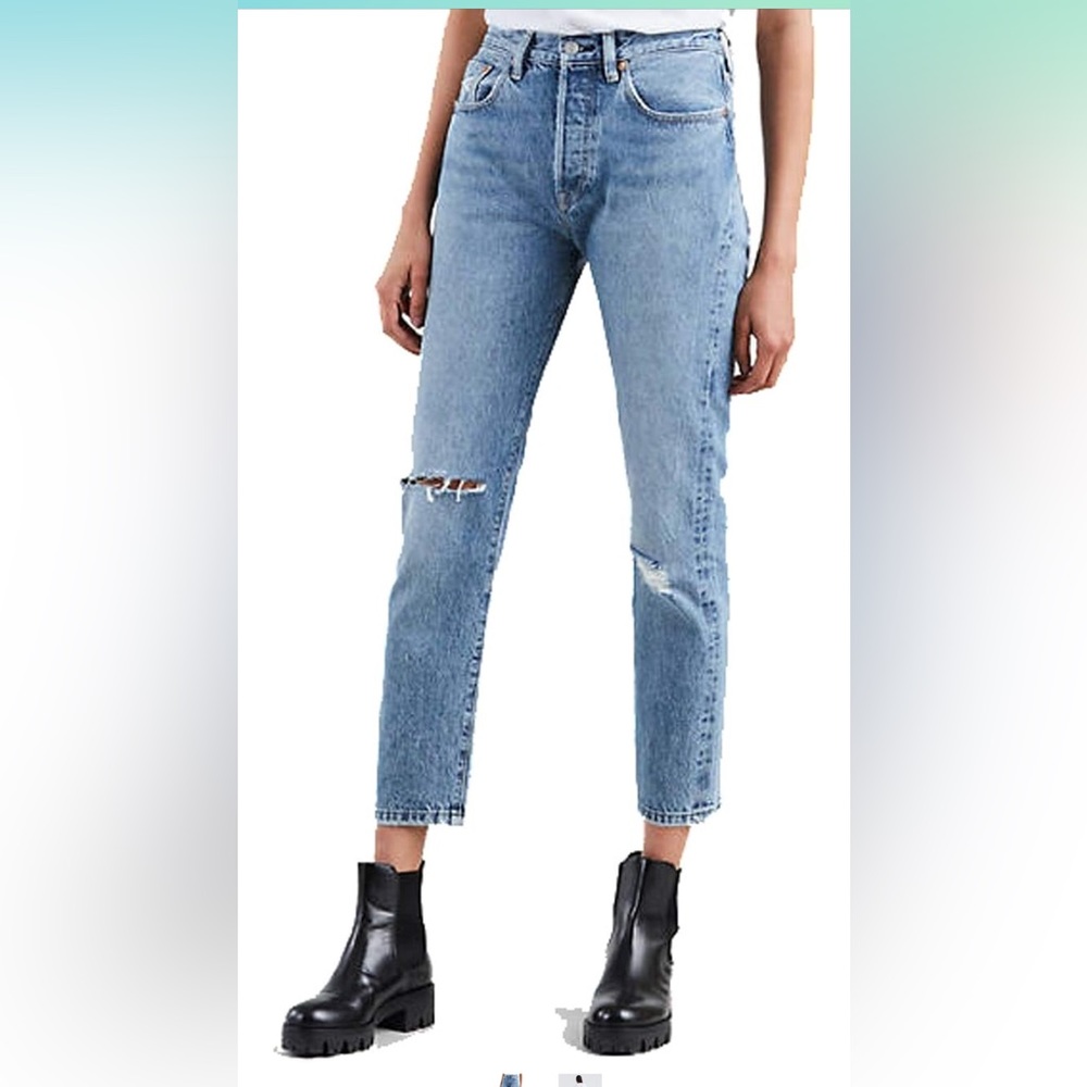 Levi’s 501 skinny distressed jeans